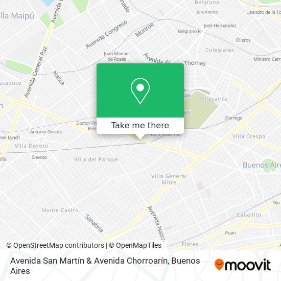 Avenida San Martín & Avenida Chorroarín map