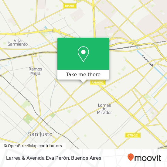 Larrea & Avenida Eva Perón map