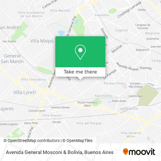 Avenida General Mosconi & Bolivia map