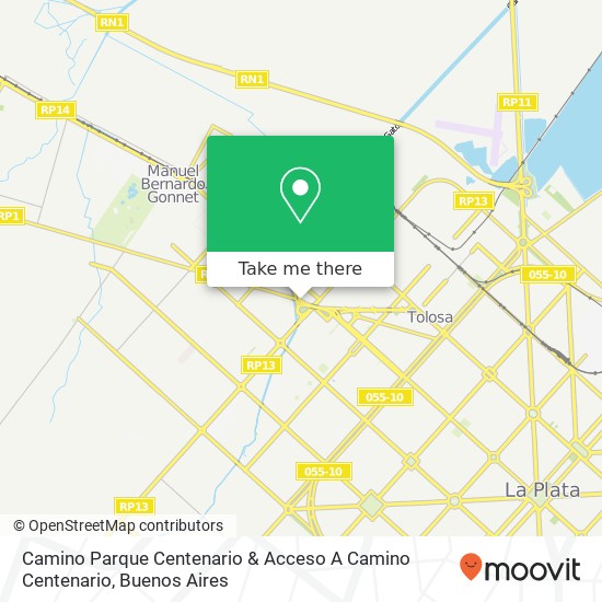 Camino Parque Centenario & Acceso A Camino Centenario map