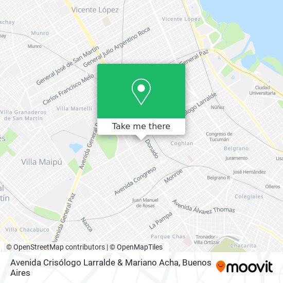Avenida Crisólogo Larralde & Mariano Acha map