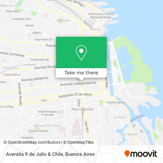 Avenida 9 de Julio & Chile map