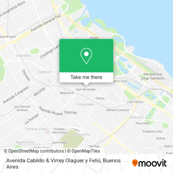 Mapa de Avenida Cabildo & Virrey Olaguer y Feliú