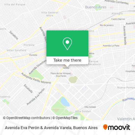 Mapa de Avenida Eva Perón & Avenida Varela