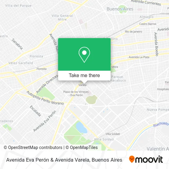 Mapa de Avenida Eva Perón & Avenida Varela