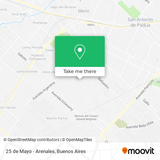 25 de Mayo - Arenales map