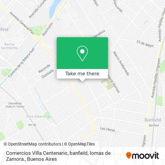 Comercios Villa Centenario, banfield, lomas de Zamora. map
