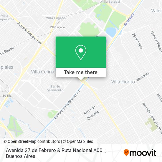 Mapa de Avenida 27 de Febrero & Ruta Nacional A001