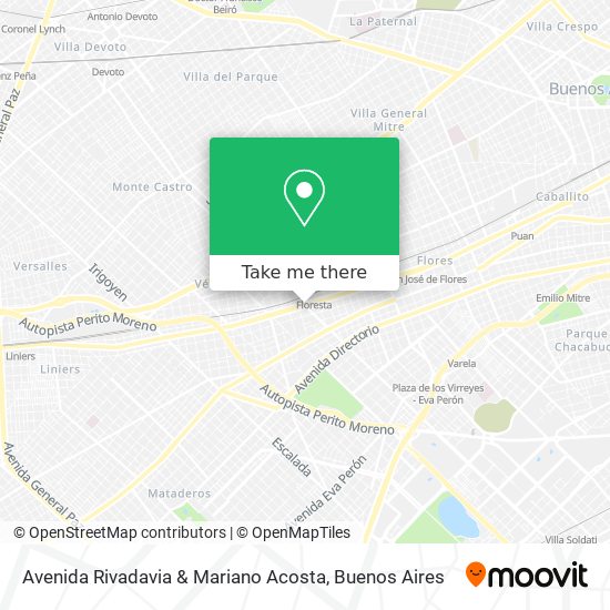 Avenida Rivadavia & Mariano Acosta map