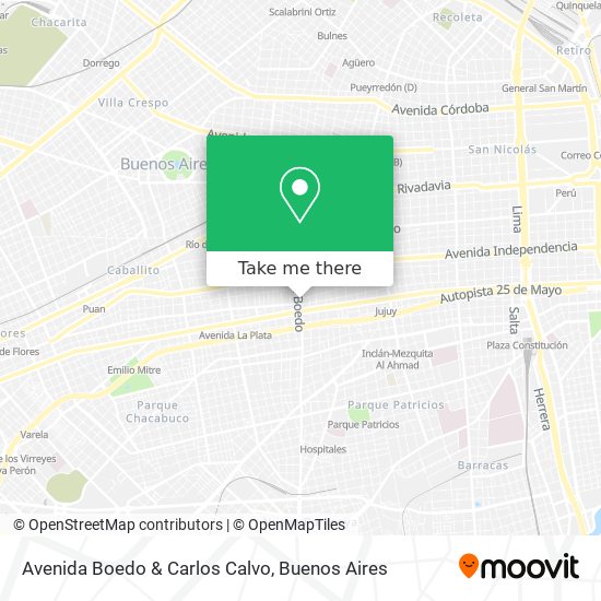 Avenida Boedo & Carlos Calvo map
