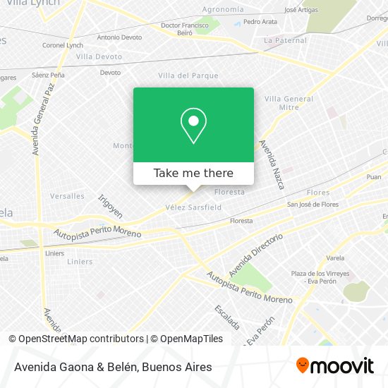 Avenida Gaona & Belén map