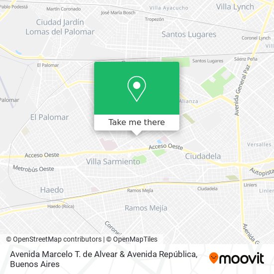 Mapa de Avenida Marcelo T. de Alvear & Avenida República