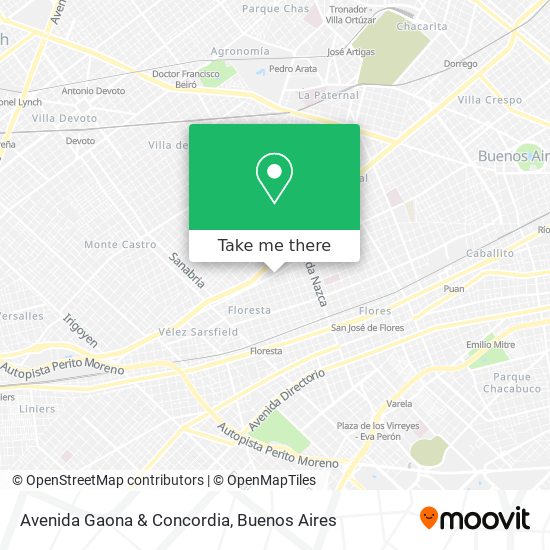 Avenida Gaona & Concordia map