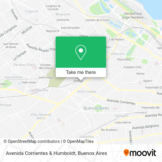 Mapa de Avenida Corrientes & Humboldt