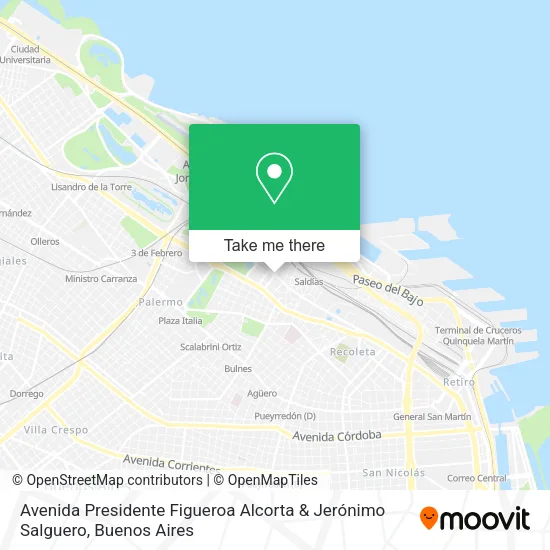 Avenida Presidente Figueroa Alcorta & Jerónimo Salguero map