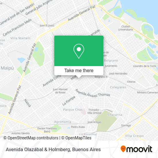 Mapa de Avenida Olazábal & Holmberg