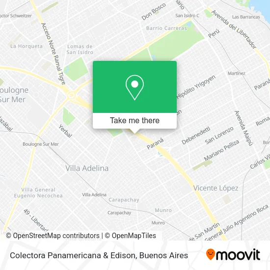 Mapa de Colectora Panamericana & Edison