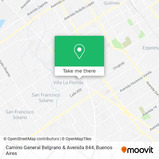 Camino General Belgrano & Avenida 844 map