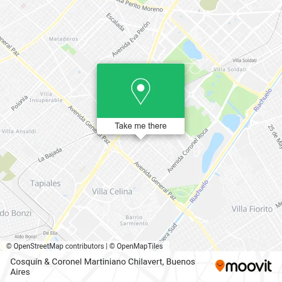 Cosquín & Coronel Martiniano Chilavert map