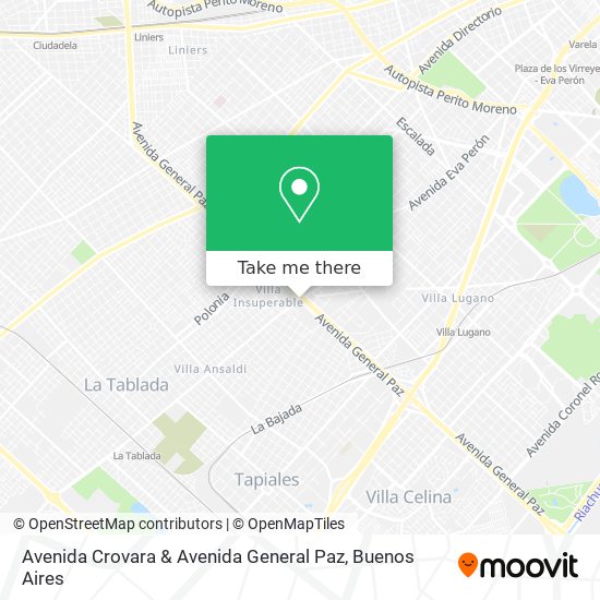 Avenida Crovara & Avenida General Paz map