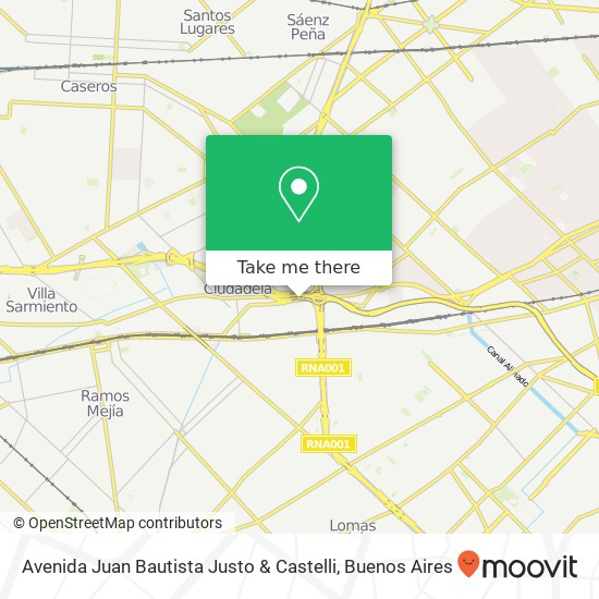 Avenida Juan Bautista Justo & Castelli map