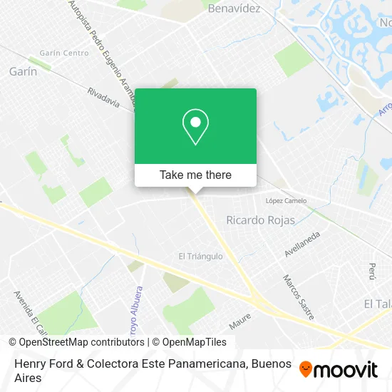 Henry Ford & Colectora Este Panamericana map