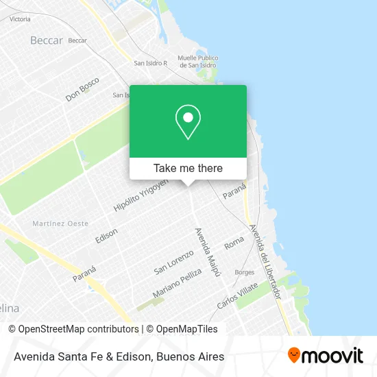 Avenida Santa Fe & Edison map