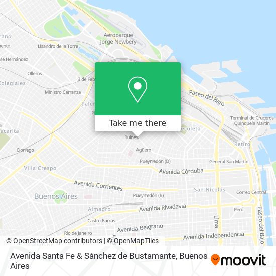 Mapa de Avenida Santa Fe & Sánchez de Bustamante