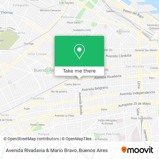 Avenida Rivadavia & Mario Bravo map