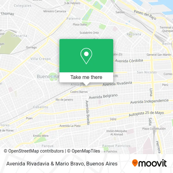 Mapa de Avenida Rivadavia & Mario Bravo