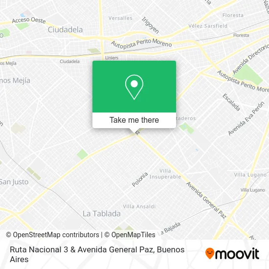 Ruta Nacional 3 & Avenida General Paz map
