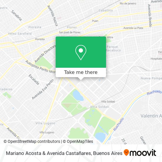 Mapa de Mariano Acosta & Avenida Castañares