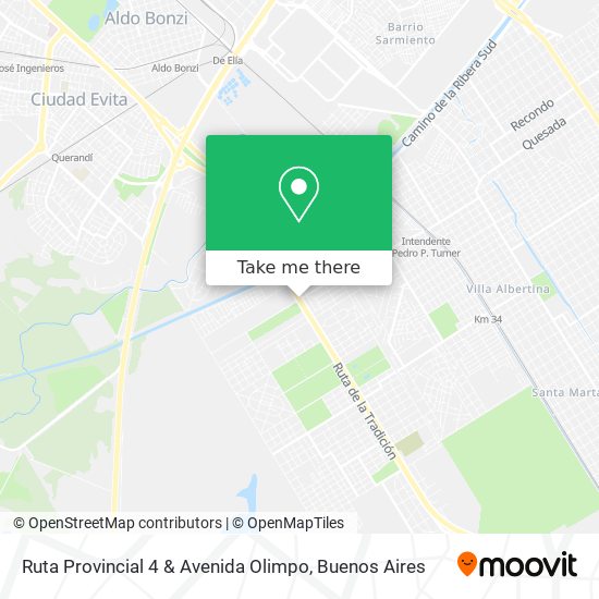 Mapa de Ruta Provincial 4 & Avenida Olimpo