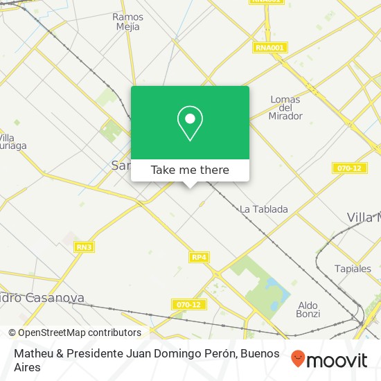 Matheu & Presidente Juan Domingo Perón map