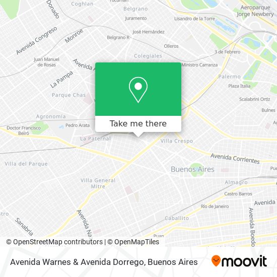 Avenida Warnes & Avenida Dorrego map