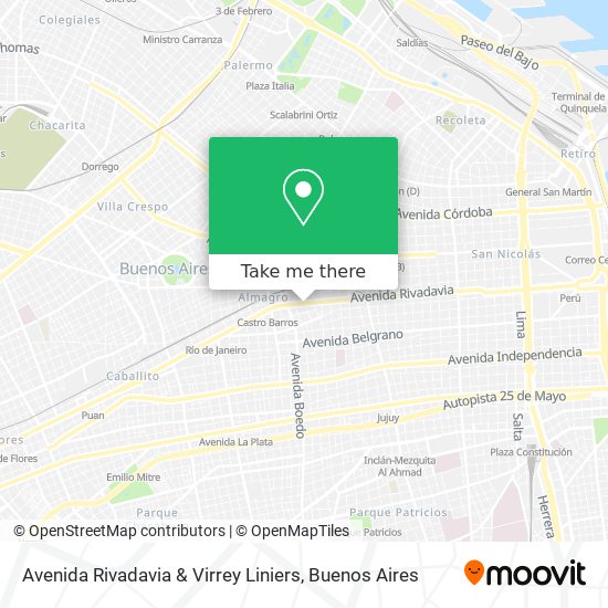 Avenida Rivadavia & Virrey Liniers map