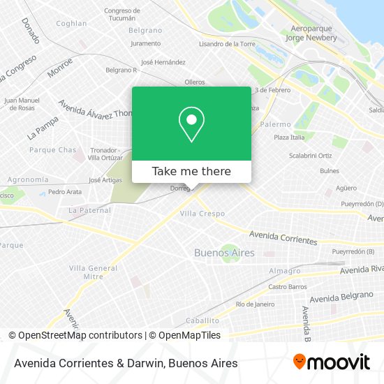 Avenida Corrientes & Darwin map