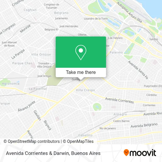 Avenida Corrientes & Darwin map