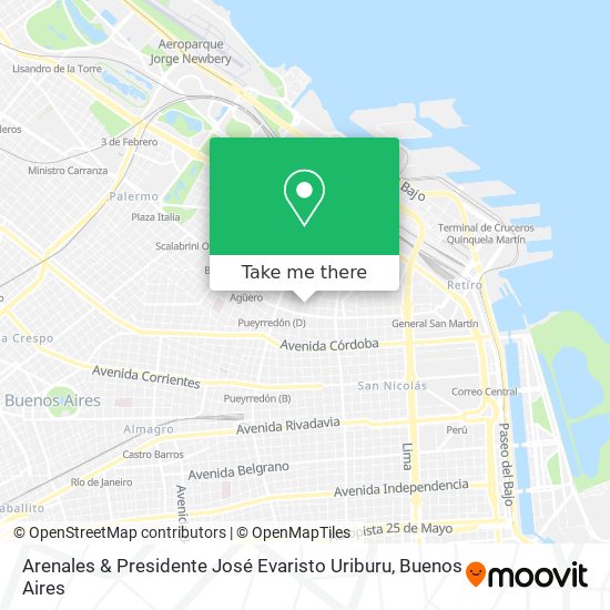 Arenales & Presidente José Evaristo Uriburu map