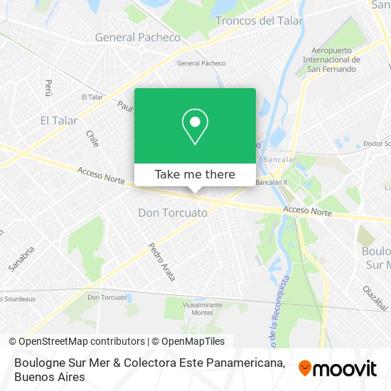 Mapa de Boulogne Sur Mer & Colectora Este Panamericana
