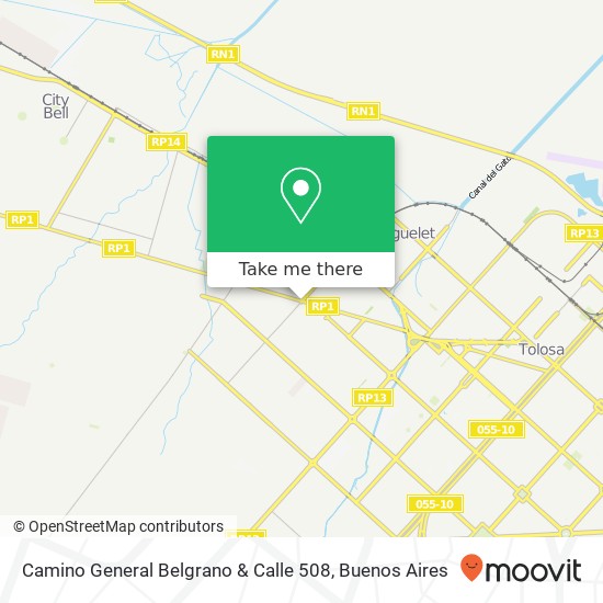 Mapa de Camino General Belgrano & Calle 508