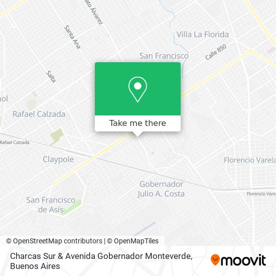 Mapa de Charcas Sur & Avenida Gobernador Monteverde