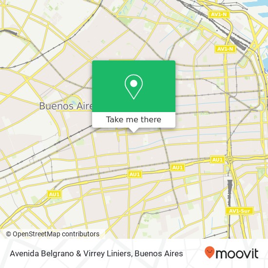 Avenida Belgrano & Virrey Liniers map