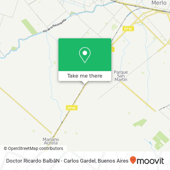 Mapa de Doctor Ricardo Balbã­N - Carlos Gardel