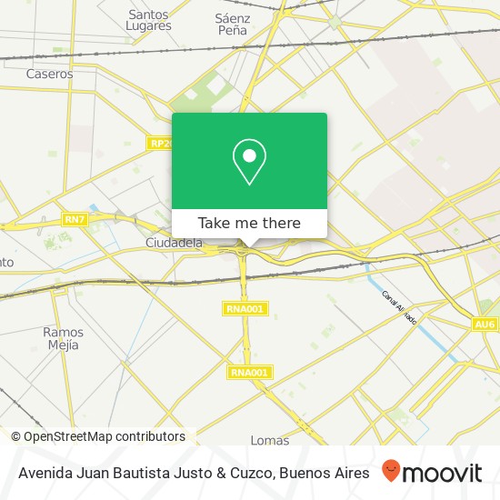 Avenida Juan Bautista Justo & Cuzco map