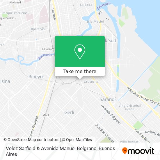 Mapa de Velez Sarfield & Avenida Manuel Belgrano