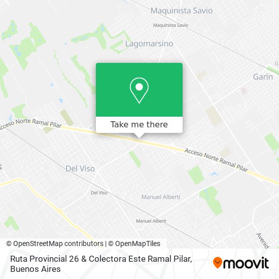 Mapa de Ruta Provincial 26 & Colectora Este Ramal Pilar