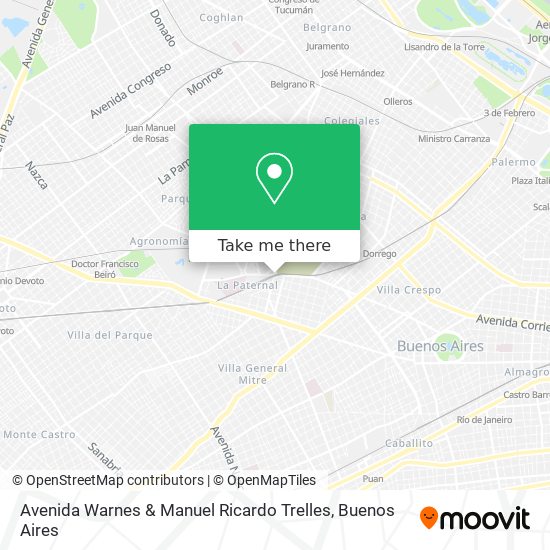 Avenida Warnes & Manuel Ricardo Trelles map