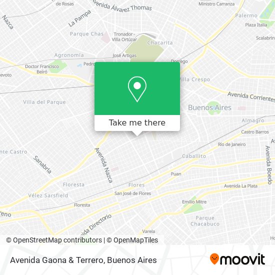 Avenida Gaona & Terrero map