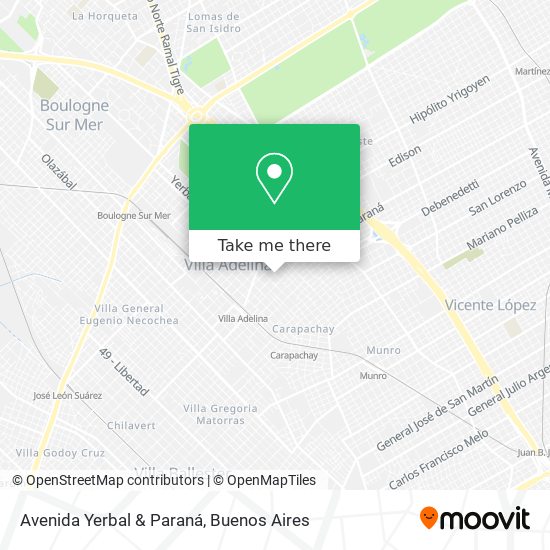 Avenida Yerbal & Paraná map